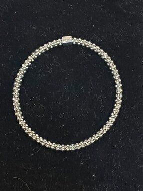Mignon Faget Sterling Silver Halo Bangle, Faceted, Size M
